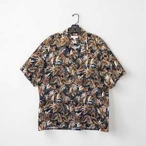 Vintage Pierre Cardin Hawaiian Shirt Tropical Print Cotton Made in Korea Resort